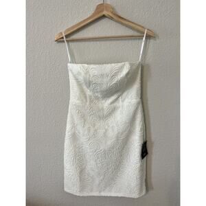 NWT Lulus Dress White Got Your Attention Embroidered Strapless Bodycon Small